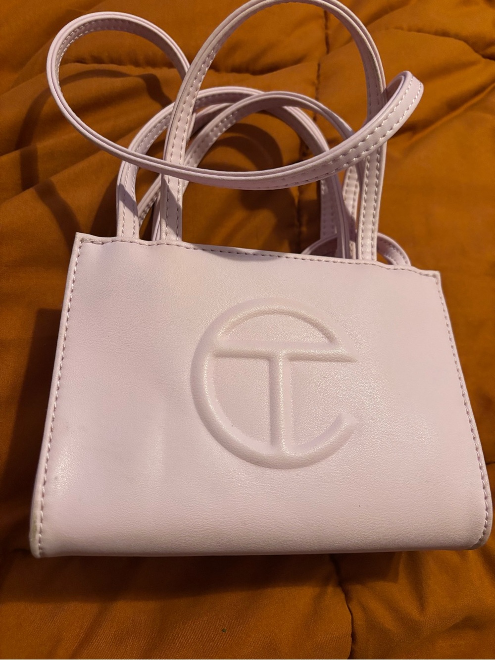 Women's Blush Pink Logo-Embossed Shoulder Bag